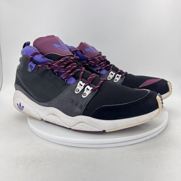 Adidas Fortitude Mid Men Size 11.5 G09439 Black Phantom Gray Nobcri Purple Shoes - Picture 4 of 14